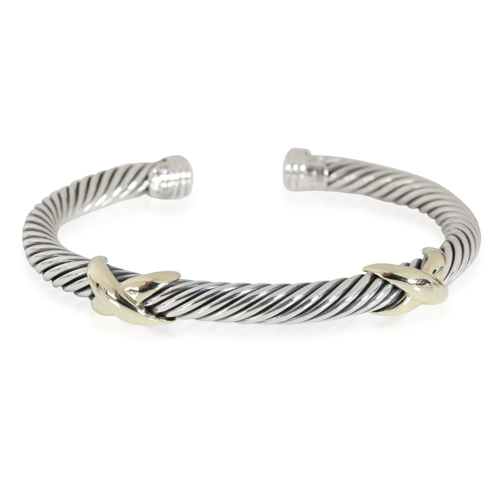 David Yurman X Cuff in 14K Gold/Sterling